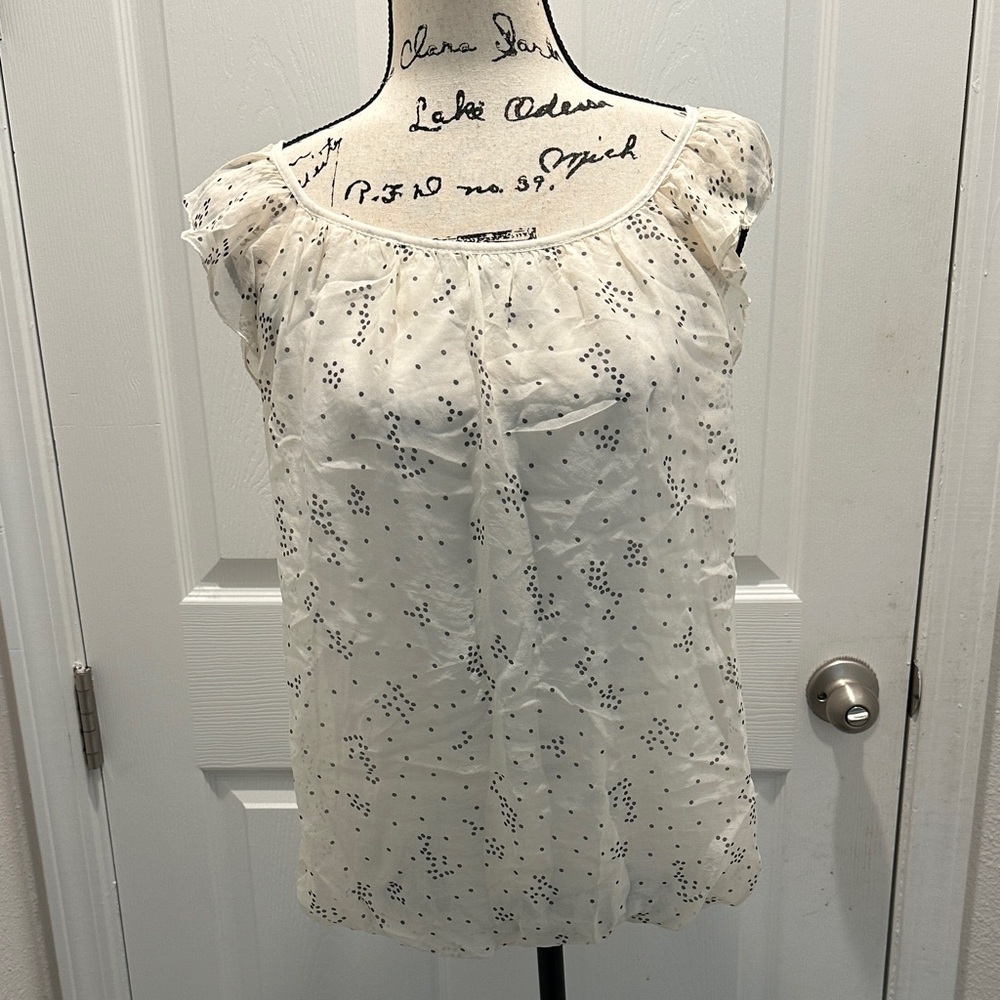 Luisa Ricci Cream Polka Dot Peasant Top